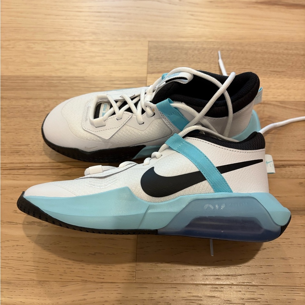 Nike Kids White and Light Blue Sneakers